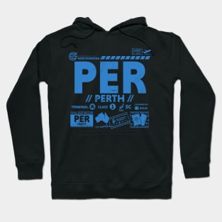 Vintage Perth PER Airport Code Travel Day Retro Travel Tag Australia Hoodie